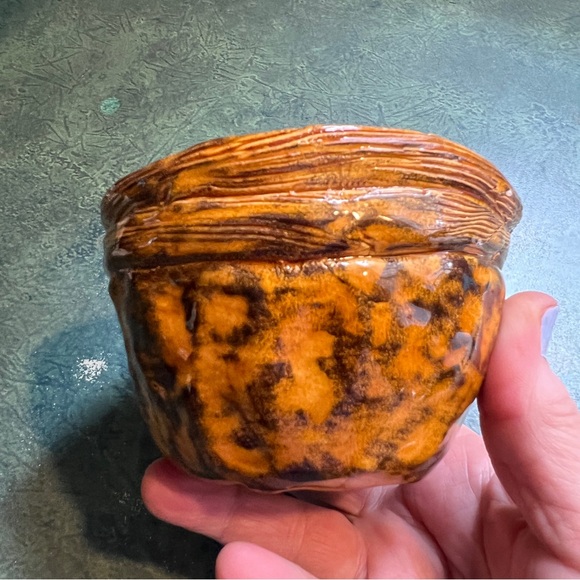 CARMEL AND BLACK Ceramic Pottery Bowl or Planter from my Studio - Picture 11 of 16